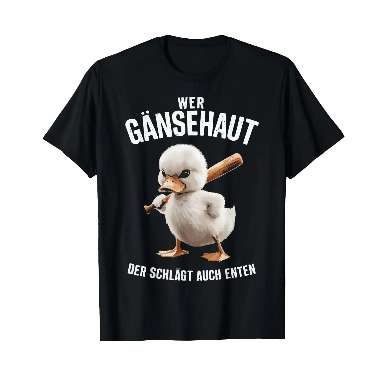 Sarcasm Whoever gets goosebumps also hits ducks Funny T shirt vintage Washed graphic Stylish Breathable Top For Everyday Wear