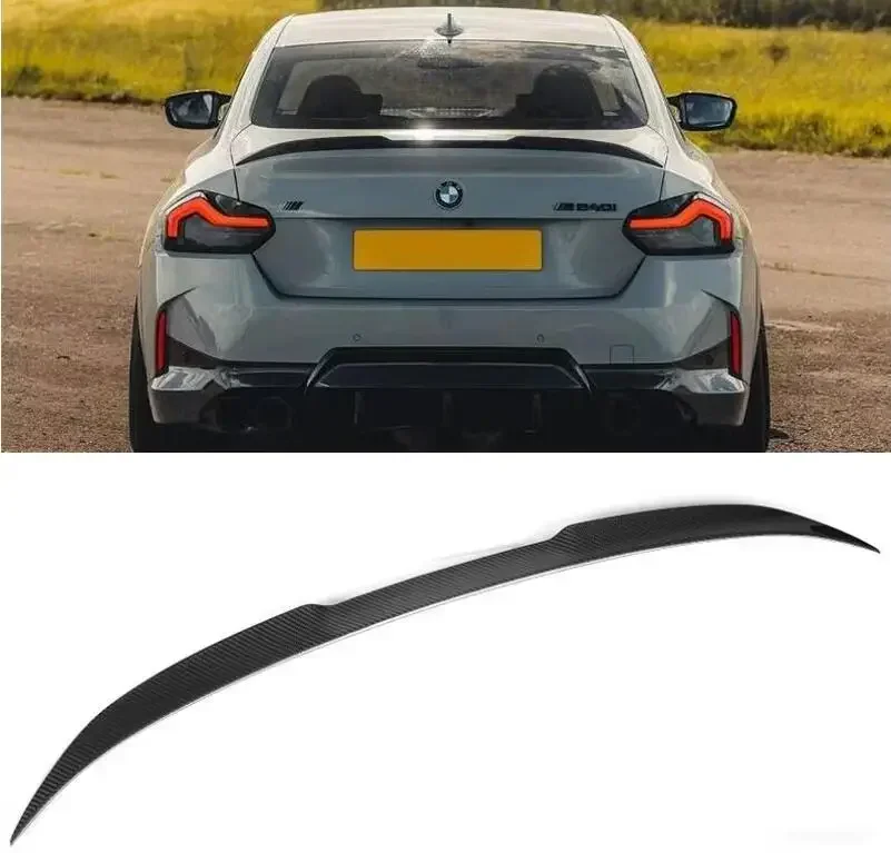 Spoiler For BMW 2 Series G42 M235i M240i Coupe 2022 2023 Rear Wing Lip Tail Trunk Spoilers Real Dry Carbon Fiber V Style