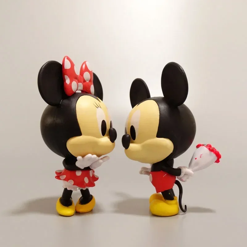 2 Stks/set 8-14Cm Minnie Mickey Mouse Donald Eend Huwelijksfeest Decoratie Pvc Actie Figuur Mini Model Speelgoed Kinderen Geschenken Briquedos