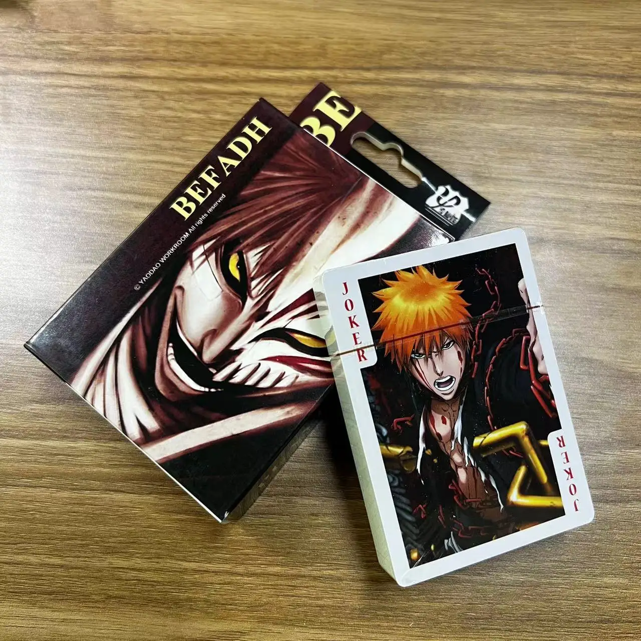 54pcs Cards Anime Bleach Poker Cards Cosplay Board Game Cards Hardcover Collection Toy Gift With Box