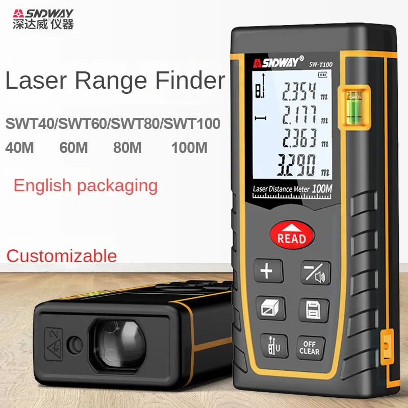 Digital Handheld Laser Rangefinder Medidor de Distância Range Finder Área Volume Distância Medida Ferramenta 40m Sndway-sw-t40