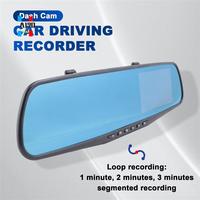 A19Q-4.3 Inch Car DVR Rearview Mirror Driving Video Recorder Dual Lens Dash Camera 1080P IPS Front And Rear Camera Dash Cam