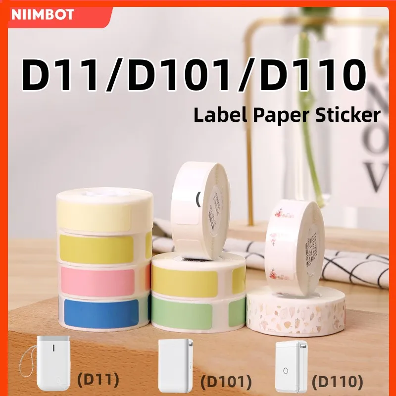 100% NIIMBOT D11/D101/D110 Label Sticker Water-proof Paper Rolls Various Sizes Patterns