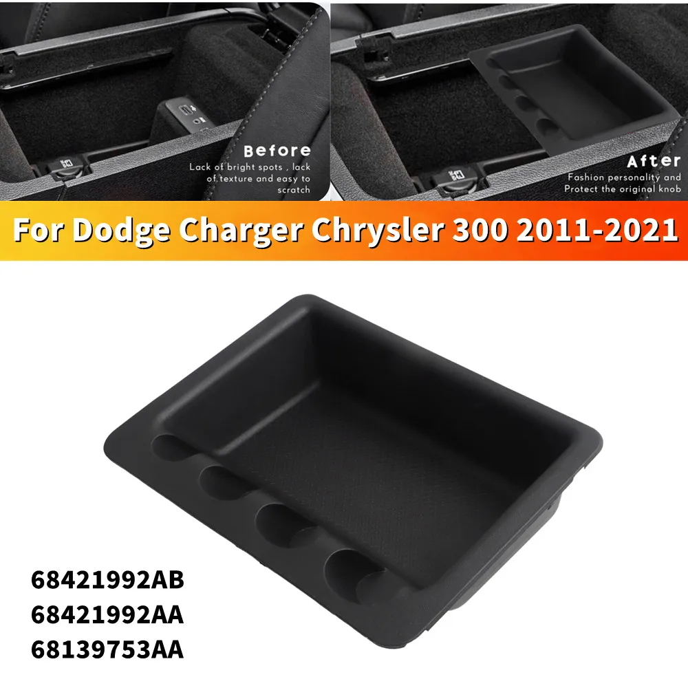 

1PCS For Dodge Charger Chrysler 300 2011-2021 Central Console Organizer Armrest Storage Box Car Tray Holder Tidying 68421992AB