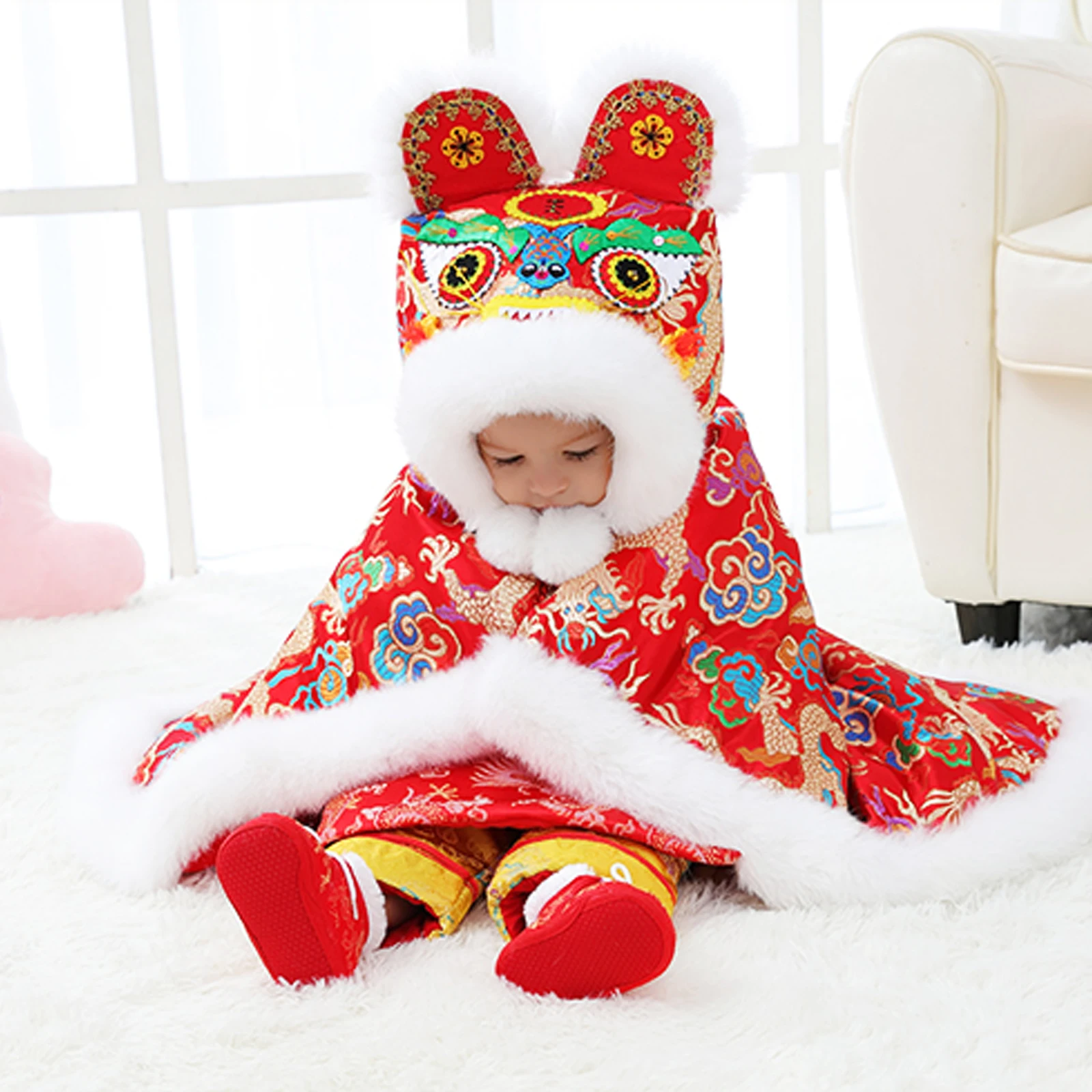 

1Pcs Faux Ribbon Trim Traditional Chinese Garment Decoration Suitable for Hanfu Xmas Costume Hat Coat DIY Craft Accessory