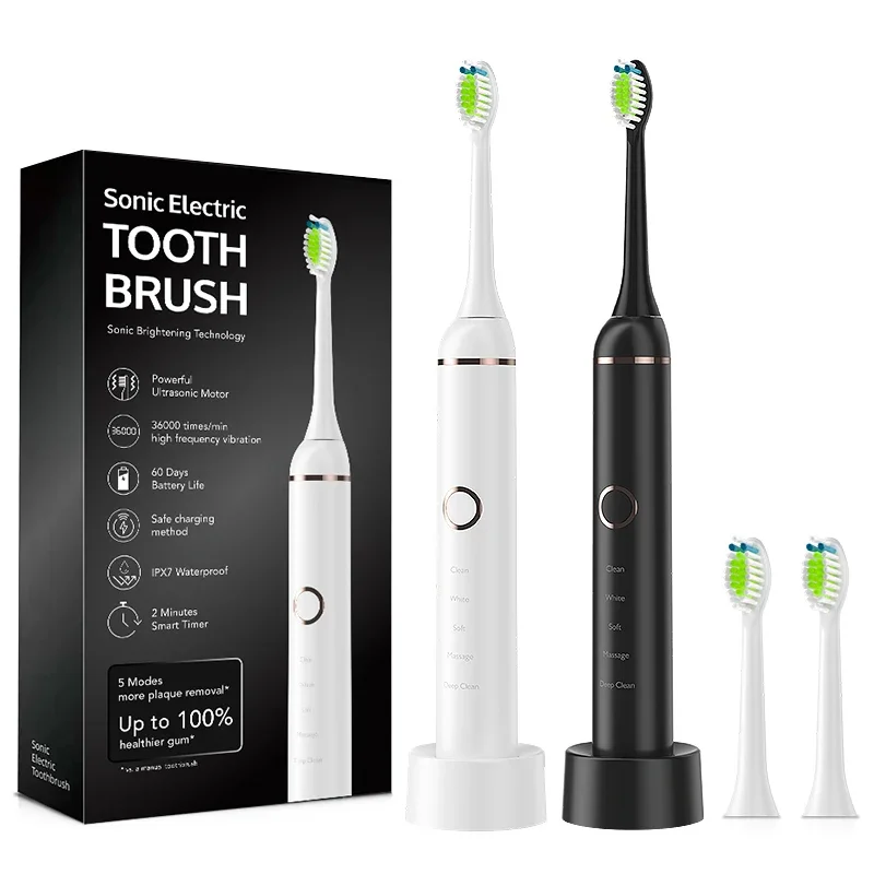 

Powerful Wireless Rechargeable Adult Electronic Washable Whitening Tooth Brush Ultrasonic Electric Toothbrush