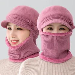 Vendita calda cappelli invernali femminili foderati in pelliccia tenere in caldo cappelli per le donne antivento a prova di freddo addensare passamontagna Cap