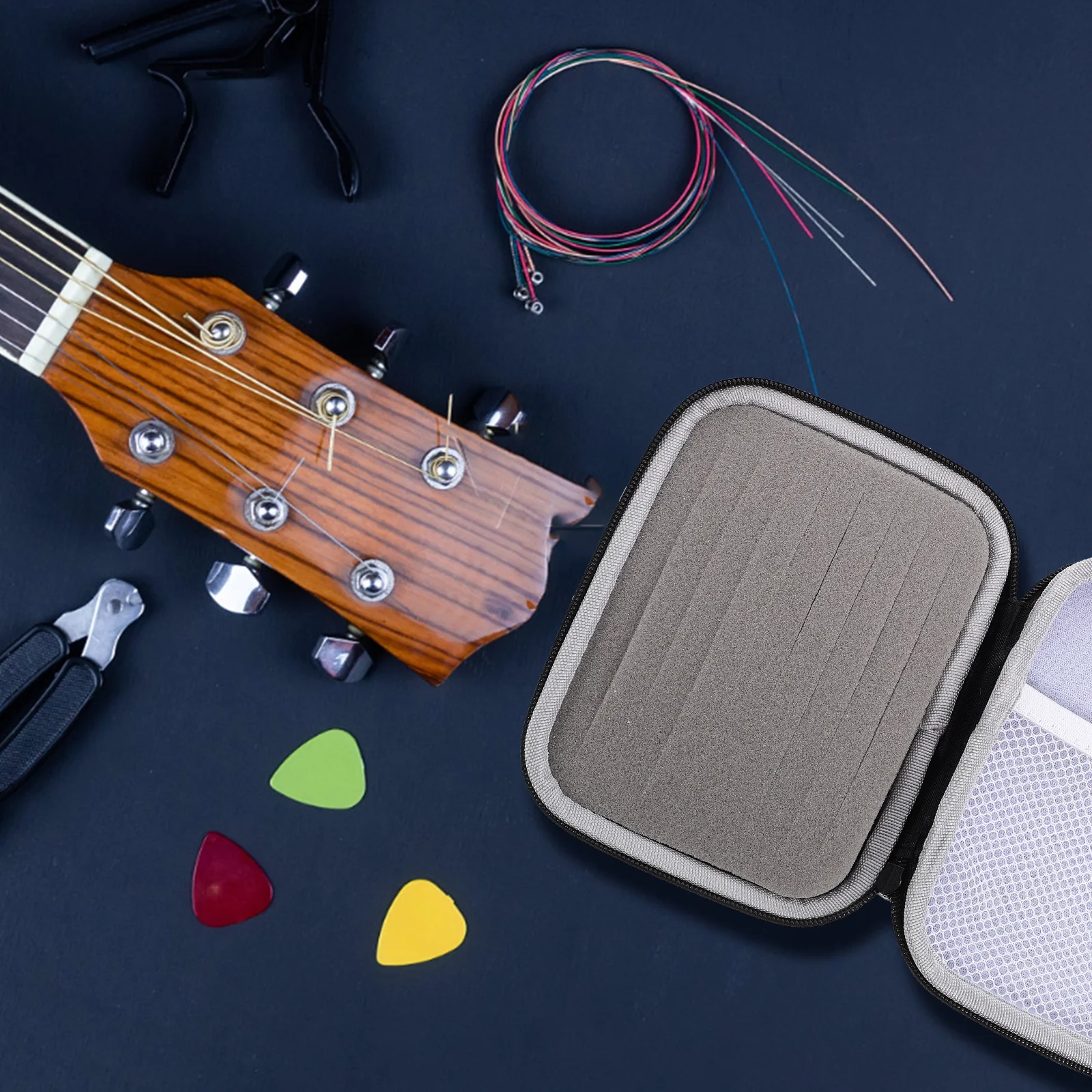

Portable Guitar Pick Case Eva Nylon Storage Bag Large Capacity Guitar Pick Holder Organizer for Acoustic Electric Ukulele Banjo