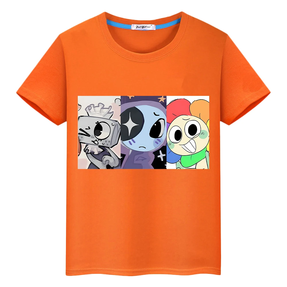 anime Tees print Dandys World 100%Cotton t shirt for kids boy 10year Cartoon Tops Short pride tshirt y2k one piece girls clothes