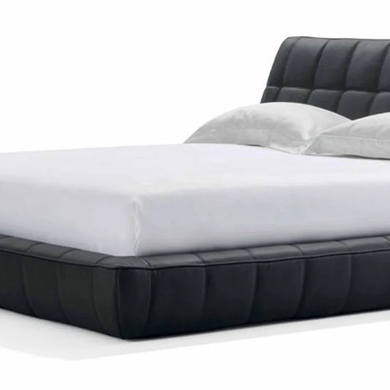 Luxury luxury mansion furniture Medusa leather bed light luxury