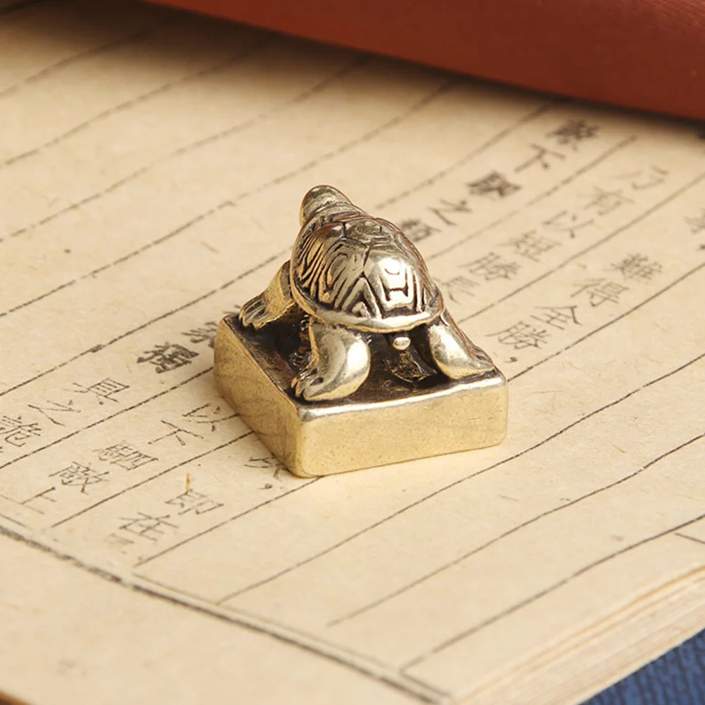 

Vintage Brass Tortoise Stamper Decor nament Crafts Style Desktop Home Decor Brass Tortoise Stamper Stamp Adornment Gift