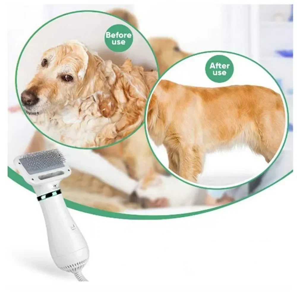 2In1 Pet Dog Dryer Quiet Dog Hair Dryers Comb Brush Grooming Cat Hair Comb Puppy Fur Blower Adjustable Temprature Water Blower