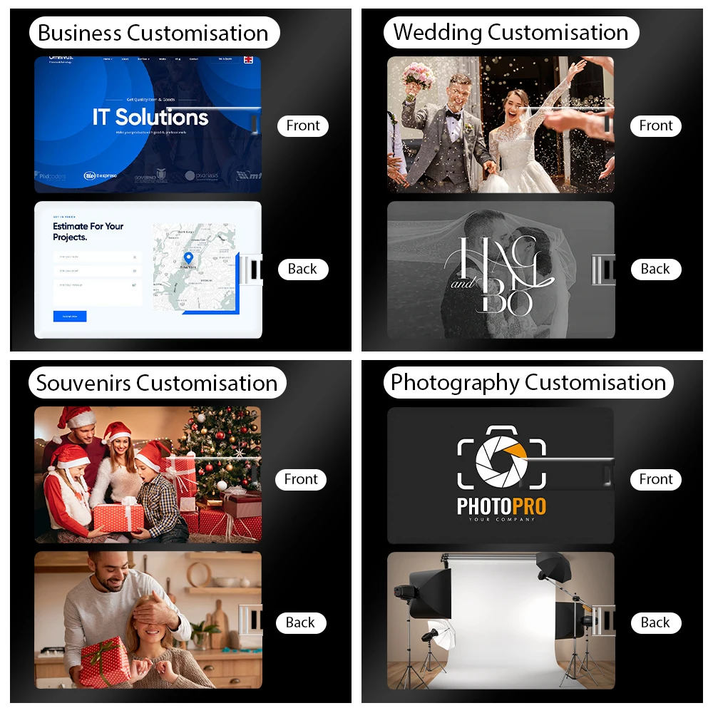 Free Custom Logo Pen Drive 64GB Customized Credit Card USB Flash Drive 32GB Personal Gift Pendrive Color Printing Memory Stick