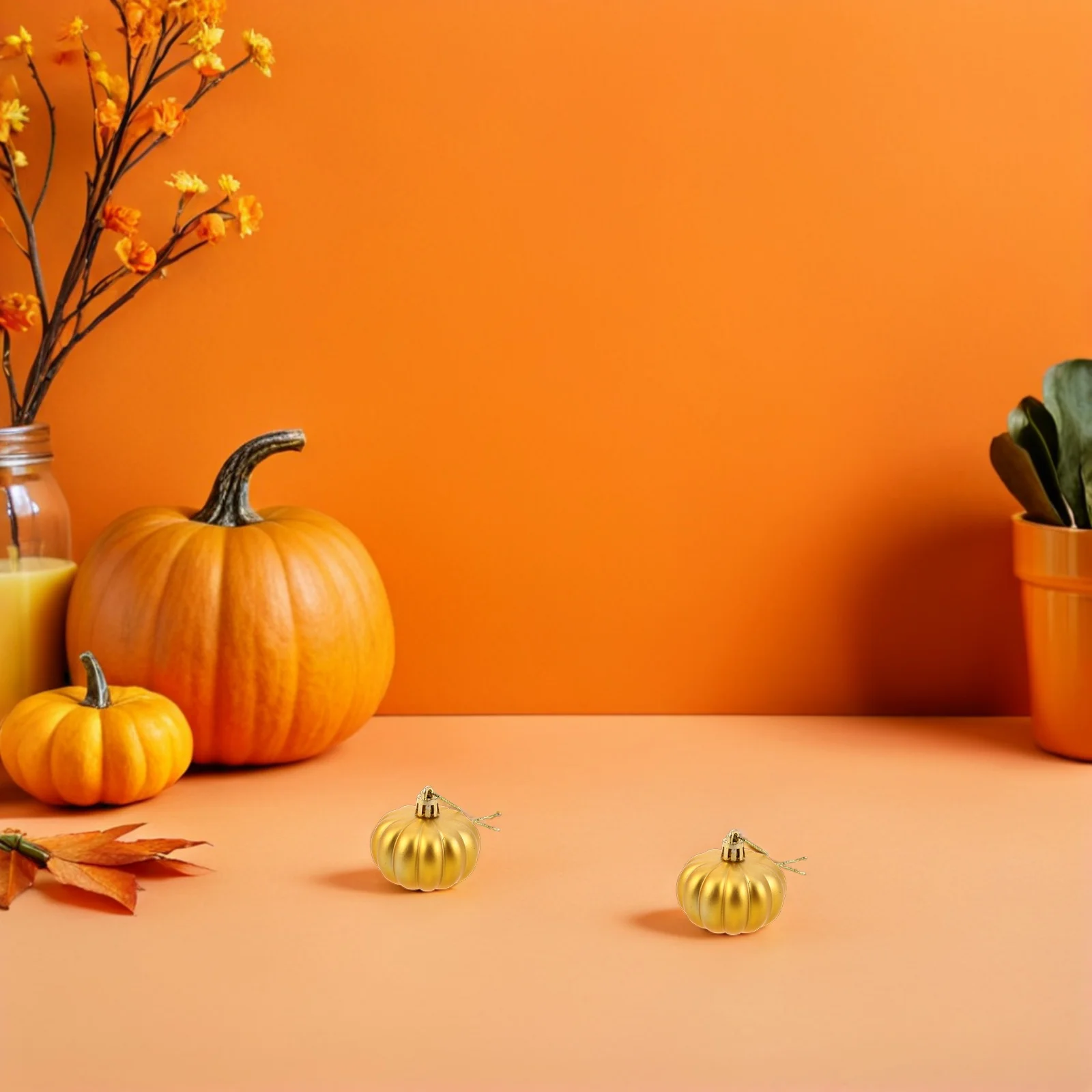 

24Pcs Halloween Pumpkin Ball Ornaments Matte Painted Fall Pumpkin Pendant Hanging Seasonal Tree Decoration Balls Party Holiday