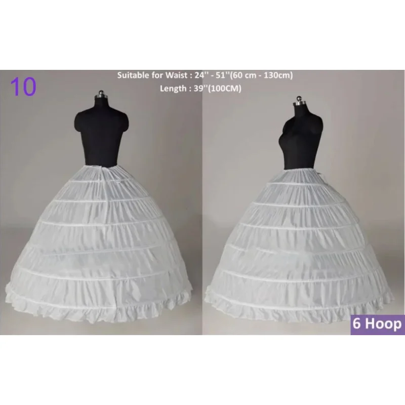 6 Hook Royal White Petticoat Palace Dance Vintage Marie Antoinette Party Dress For Girl Women Wedding Gown Petticoat