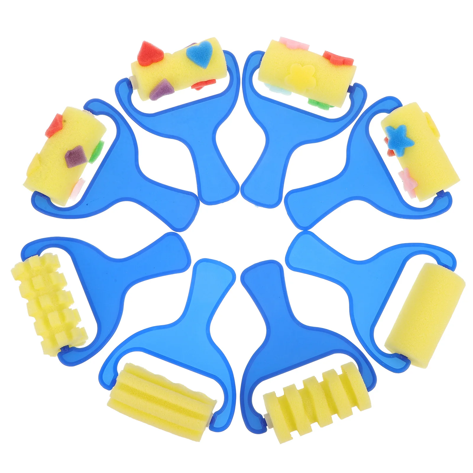 

4pcs Drawing Sponge Brush Set For Fun Graffiti Painting Roller Tool Random Pattern Printing Sponge Paint Roller Art Craft