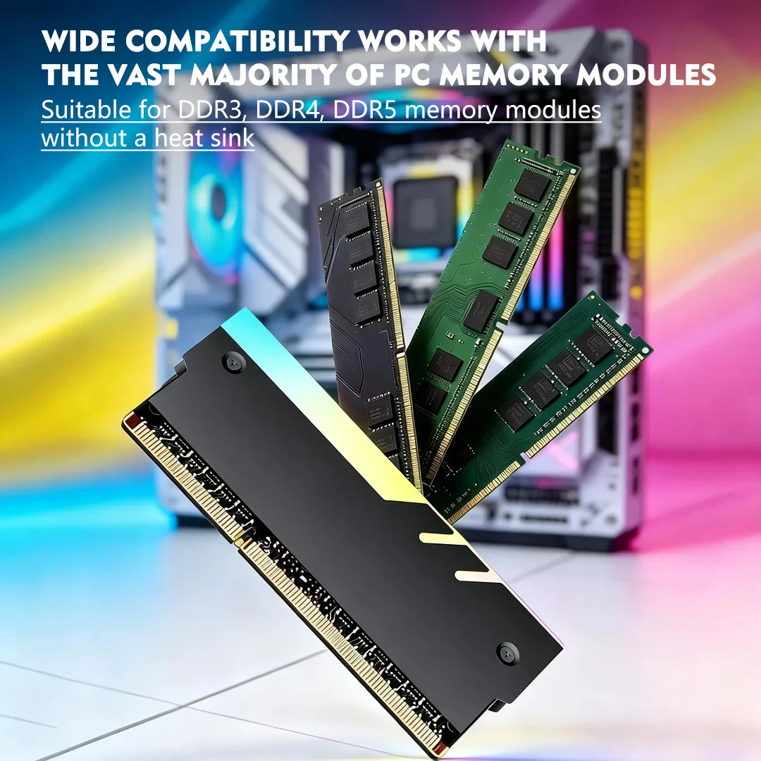 Jumpeak Computer DDR4 DDR5 5V ARGB Sync Memory Module Heatsink PC RGB Ram Cooler Cooling Shim Armor Shell Cover Radiator