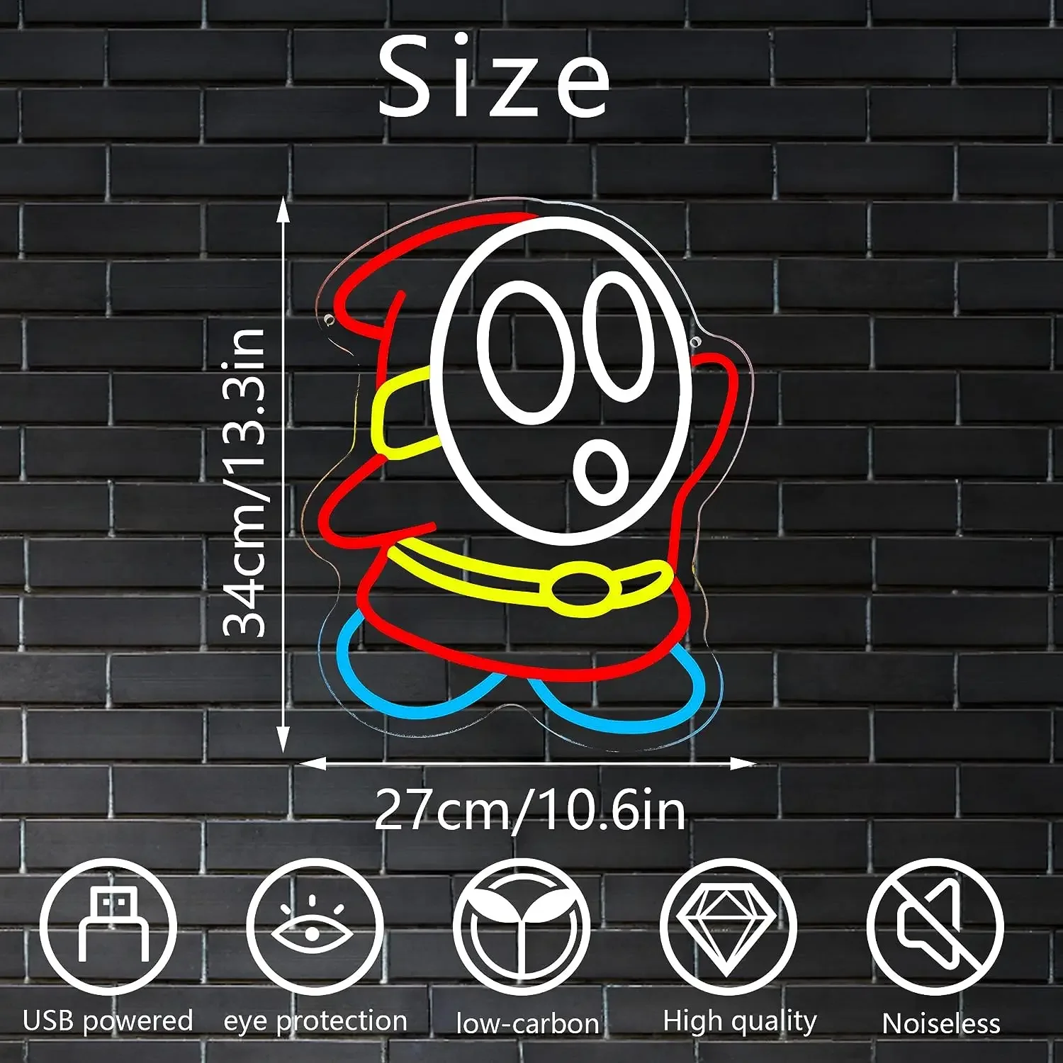 Cute LED Neon Light Sign for Wall Windows Decor USB Powered Adjustable Brightness for Home Game Room Bedroom Party Decor Gifts