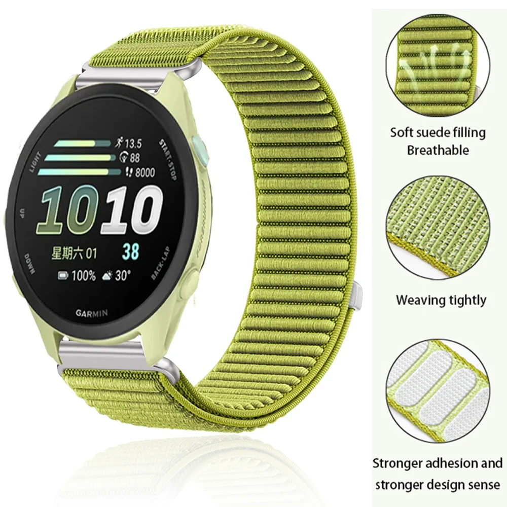 22mm 20mm 18mm Braided Nylon Strap for Garmin Forerunner 70 170 165 55 570 970 965 265S Wristband for Garmin Venu 4 3/Active 6 5