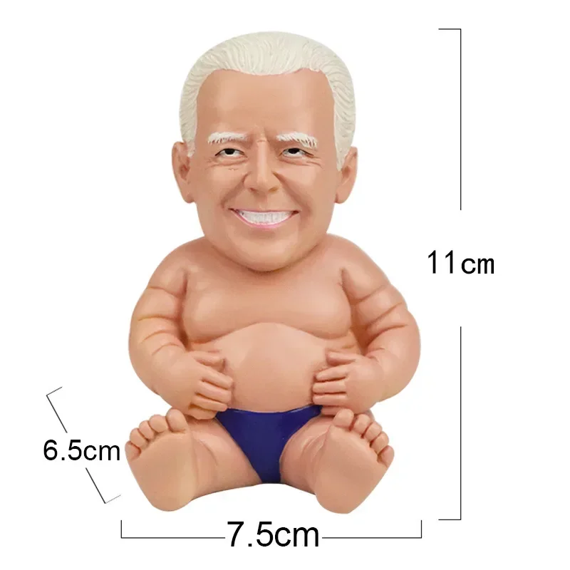 بايدن العملاق الطفل تمثال راتنج لطيف جو بايدن زخرفة الرئيس الأمريكي عمل الشكل المنزل مكتب غرفة ديكور نموذج المرآب مصغرة