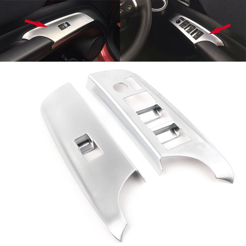 RHD Car Front Door Window Switch Plate Trims For 2016 2017 2018 Toyota Sienta Decoration Cover Trim Car Accessores