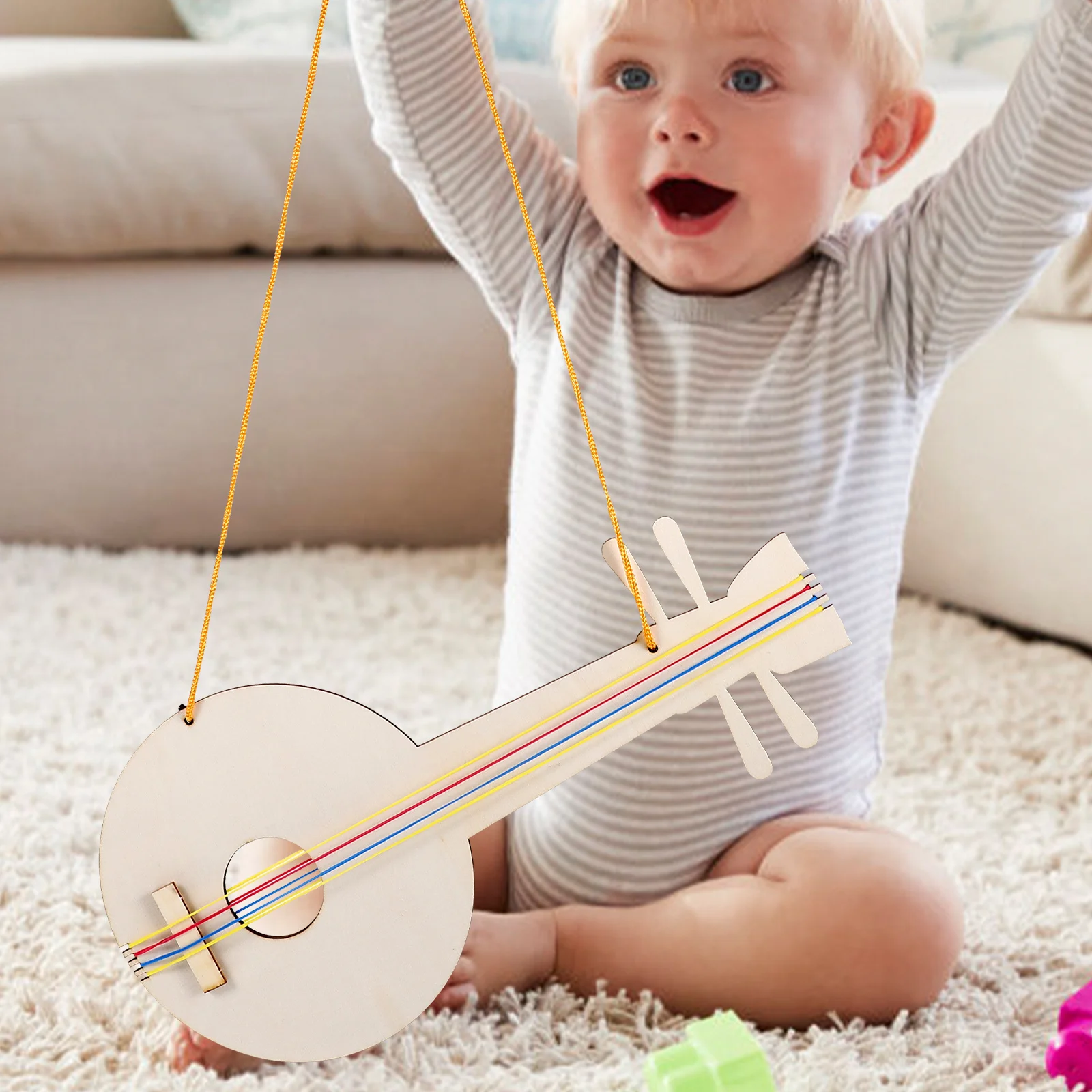 2 pçs guitarra infantil inacabado brinquedo artesanato guitarras para crianças diy graffiti pintura brinquedos