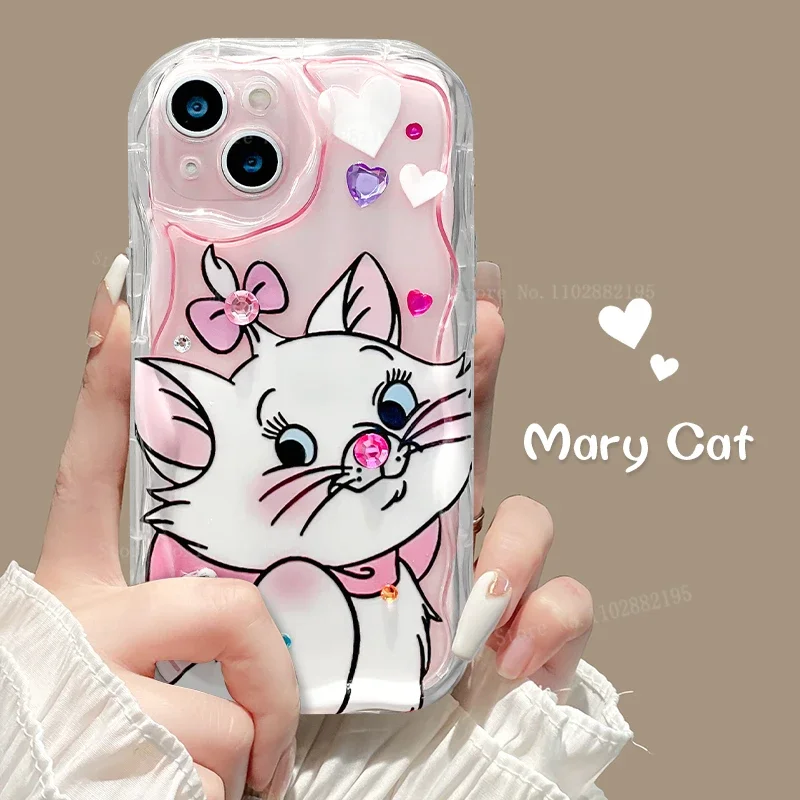 Custodia morbida in Silicone Disney Diamond Pink Cat per Huawei Mate 60 Pro 50 40 30 P60 Art P50 P40 Lite P30 Nova 9 SE 10 11 Honor 80 90