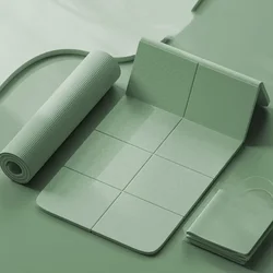 180cmx57cmx0.4cm TPE Folding Yoga Mat Portable Non-Slip Shock-Absorbent Noise-Free Convenient for Home Travel Fitness Exercise