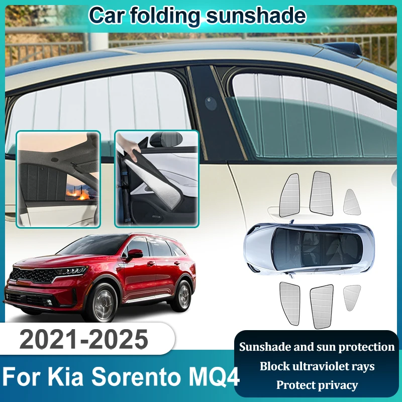 

Складные солнцезащитные шторки для Kia Sorento MQ4 (2021-2025), боковые козырьки на окна, автоаксессуары