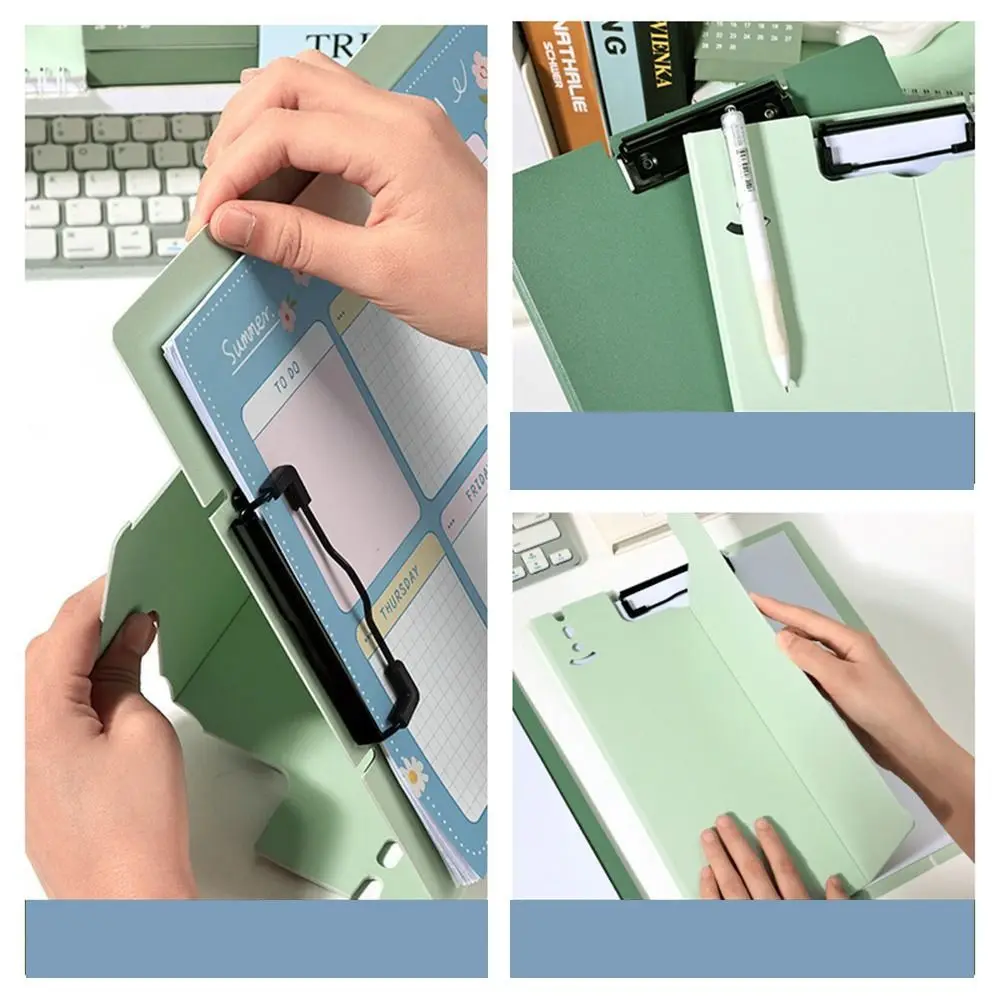 Business Writing Pad Stand File Folder Folding Clipboard A4 Board Clip Folder Portable Document Paper Display Stand Shelf