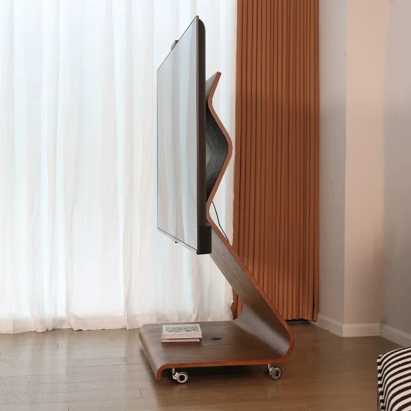 Mobile TV stand Living room TV cabinet with roller Italian minimalist hanger