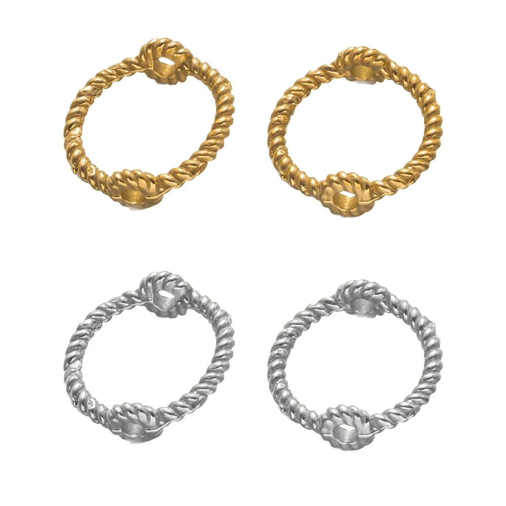 10pcs PVD Stainless Steel Circle Frame Spacer Bead Round Connector Ring for DIY Beading Earring Bracelet Necklace Making Jewelry