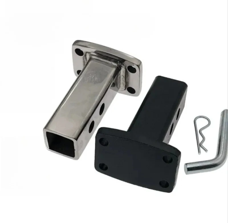 Stainless Steel Trailer Adaptor Rod Black Painted Square Hitch Base with Fastening Pin RV Auto Refit Hardware Tool