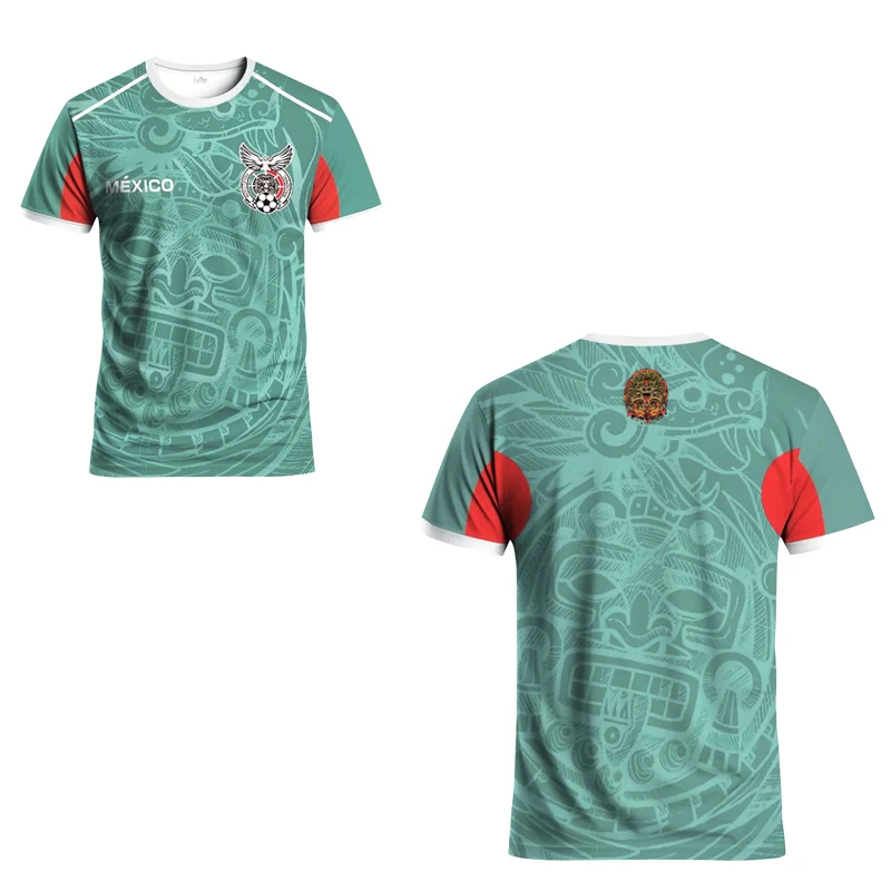 Herren Mexiko Fußball Trikot mit Rundhalsausschnitt Trainingsuniform Sporttrikots für Erwachsene und Jugendliche Atmungsaktives Torwart-Trainingstrikot für Kinder