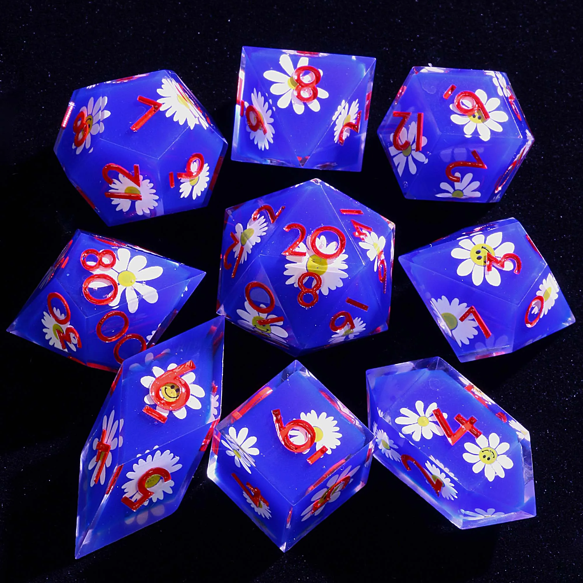 

Наборы из 9-гранной смолы Dice D&D Denim Daisy Sun