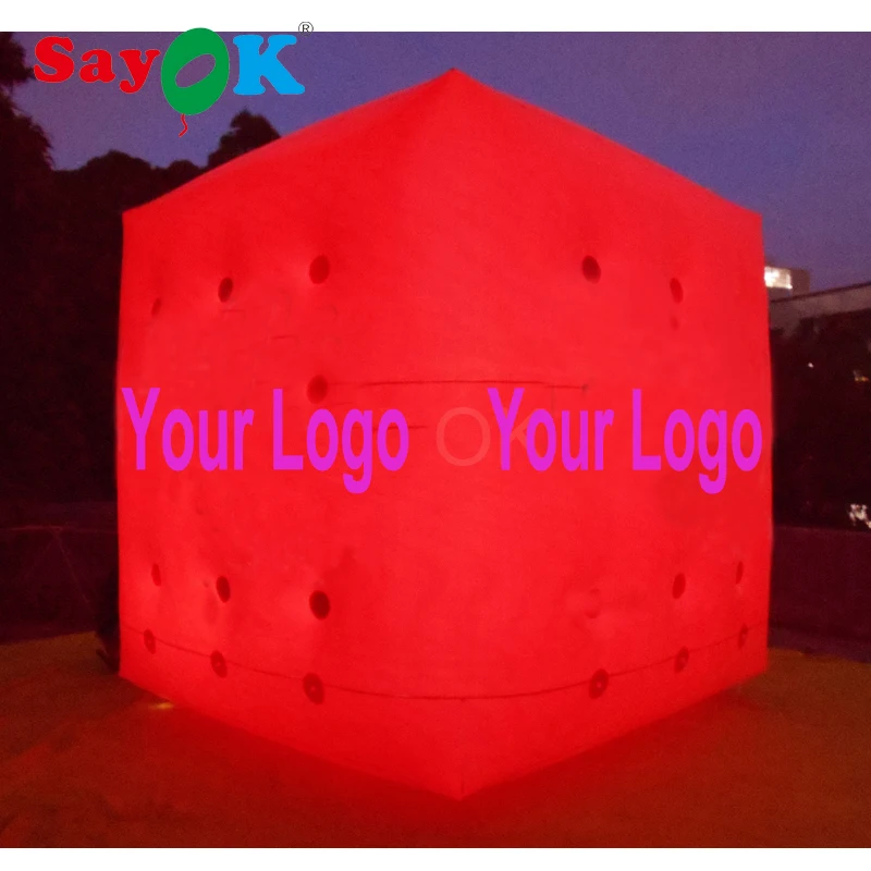 

0.2mm Pvc Inflatable Helium Cube Balloon Inflatable Balloon With Logo Printing And Led Lights For Advertising Party