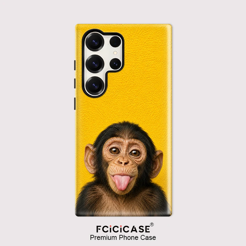 Fcicicase Shockproof Case For Samsung Galaxy S26 Ultra S25 S24 S23 Plus S22 A16 A26 A36 A56 5G Funny monkey PC +TPU Covers Coque