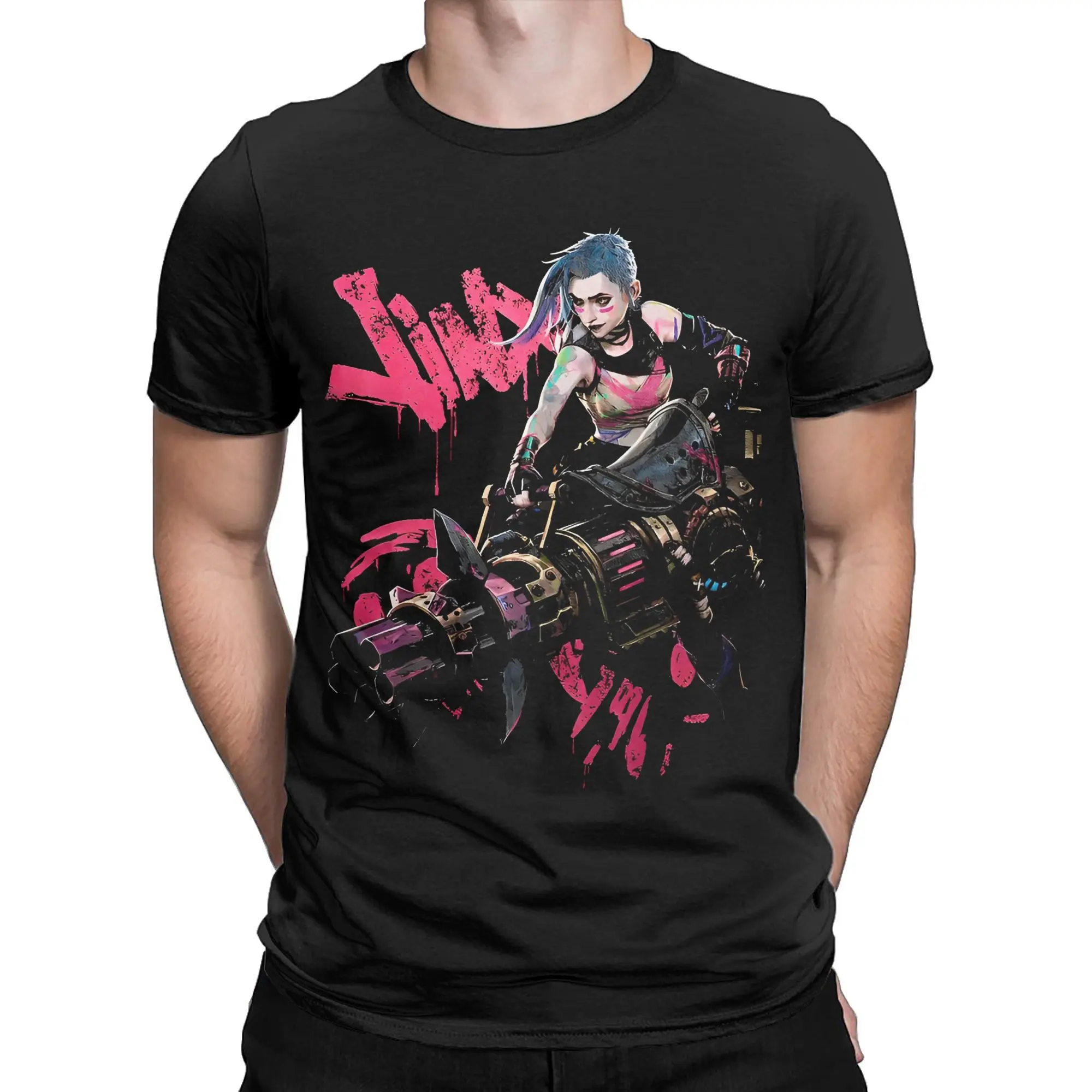 Arcane Jinx game fans lover gifts  Tee Shirt for Men Women Graphic Print T Shirts  Cotton Clothing