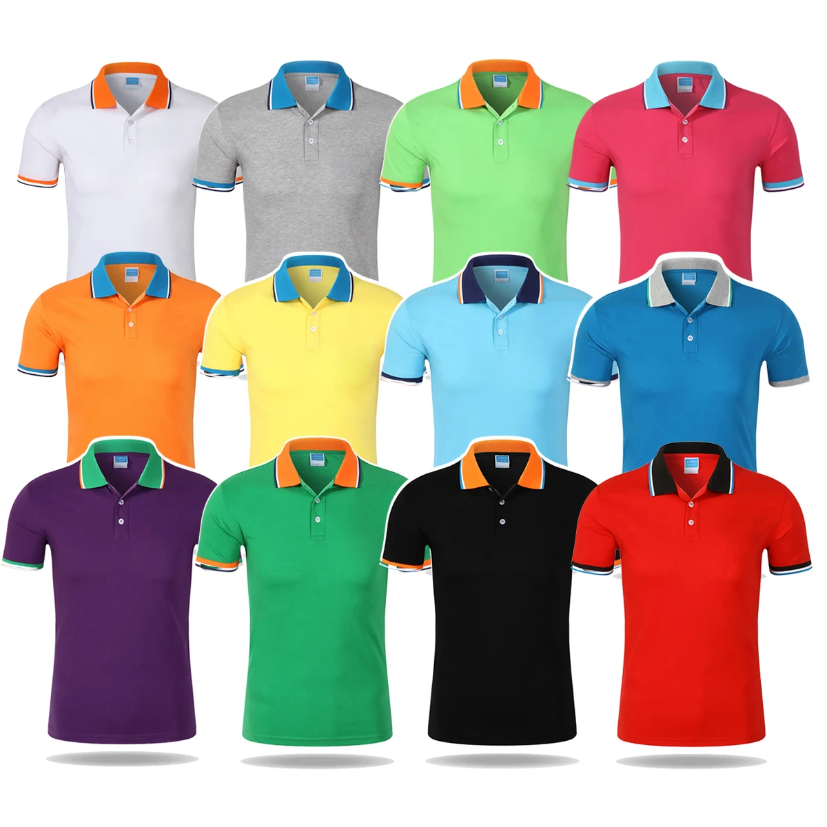 Men's POLO Shirt Short-Sleeved Top Spring Summer Breathable Mesh Collar Orange Purple Other Colors to Choose From