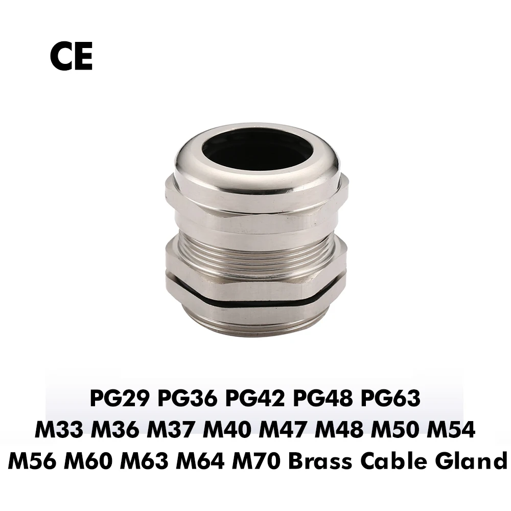 Waterproof Connector Brass Cable Gland PG29 PG36 PG42 PG48 M33 M36 M37 M40 M47 M48 M50 M54 M56 M60 M63 Wire Glanding IP68 Grand