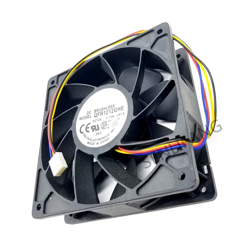 Ventilador de refrigeração de servidor delta qfr12dispositivo 4p 12v 2.7a 12038, 120*120*38mm para minerador de bitcoin