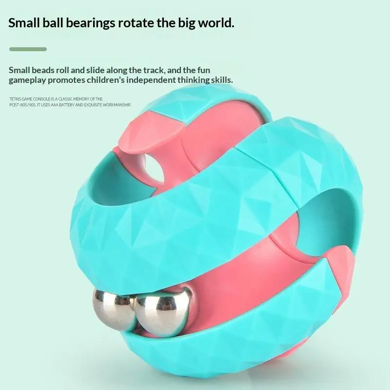 Rotating Bead Orbit Cube Fidget Toy Creative Stress Relief Puzzle Game Non-toxic for Children Teens Home School Pastime