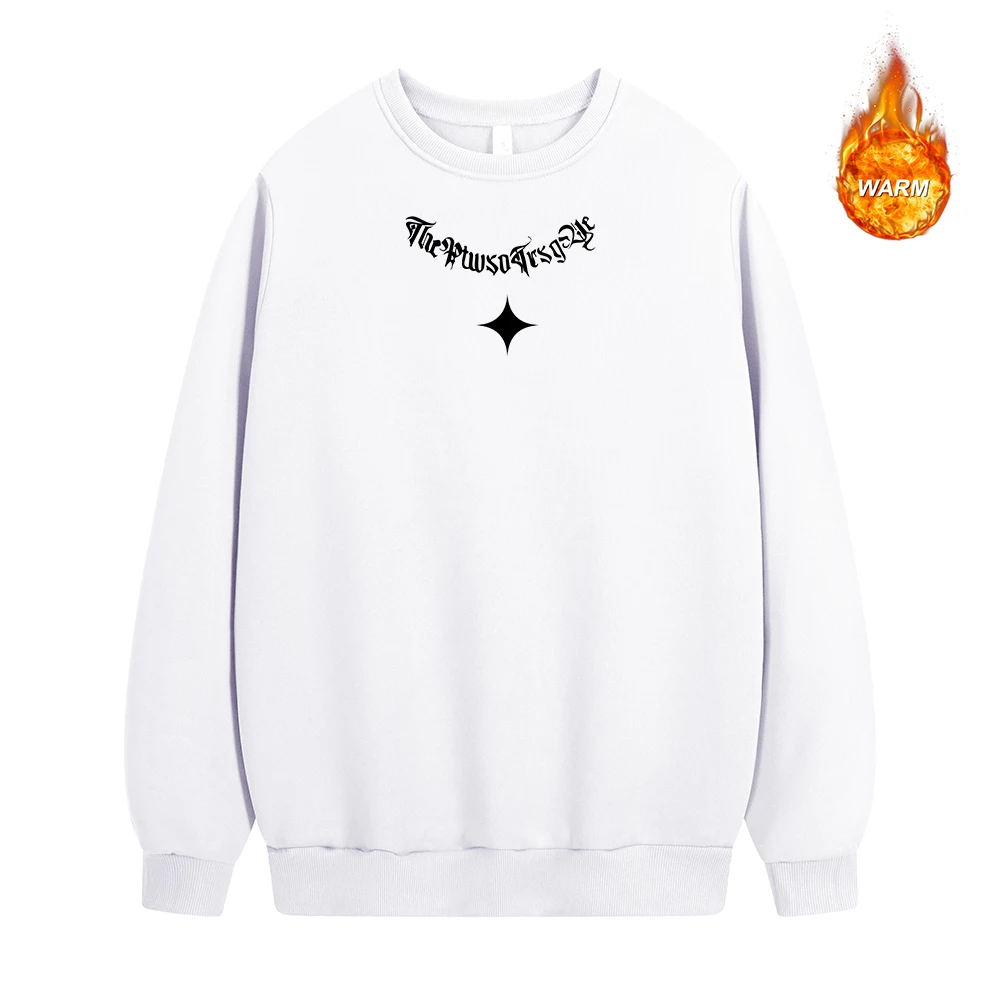 Men's Crewneck Sweatshirt With Unique Gothic Letter Print Warm Spring Autumn Pullover For Casual Street And Commute Wear