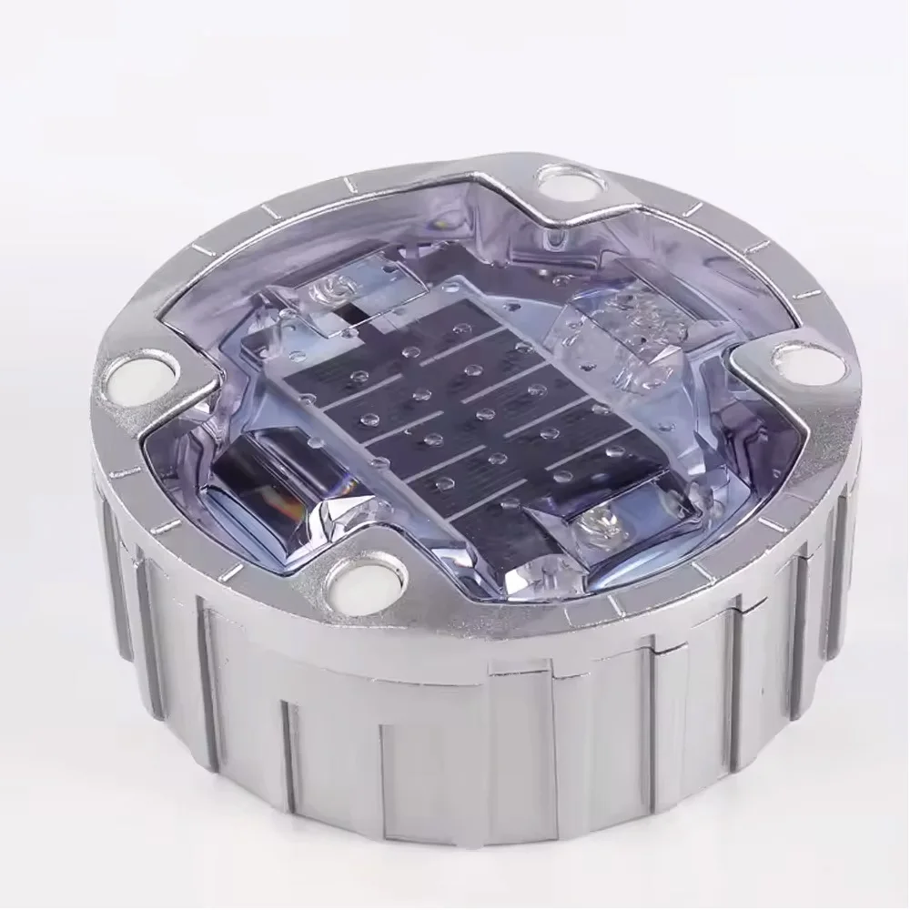 120mm Solar LED Road Stud Light - Round Embedded Flashing Marker for Driveway, Pathway & Traffic Safety (IP68 Waterproof)