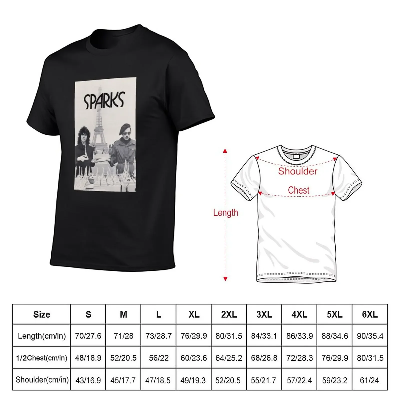 New Sparks band, Sparks brothers , Ron Mael T-Shirt anime clothes kawaii clothes tshirts for men