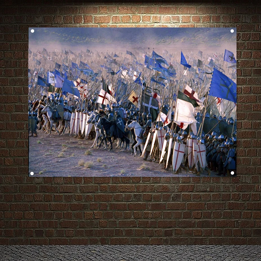 

Knights Templar Armor Retro Posters Tapestry Wallpapers Home Decor Vintage Crusader Banners Flags Wall Hanging Ornaments Mural