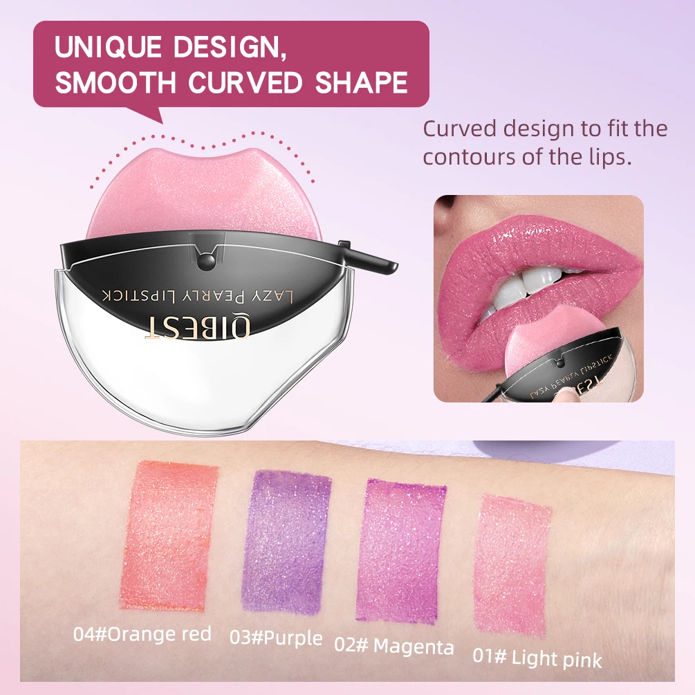 Lip-shaped Lipstick Makeup Temperature Color Changing Lazy Lipstick Velvet Matte Moisturizing Lip Gloss Waterproof Non-stick Cup