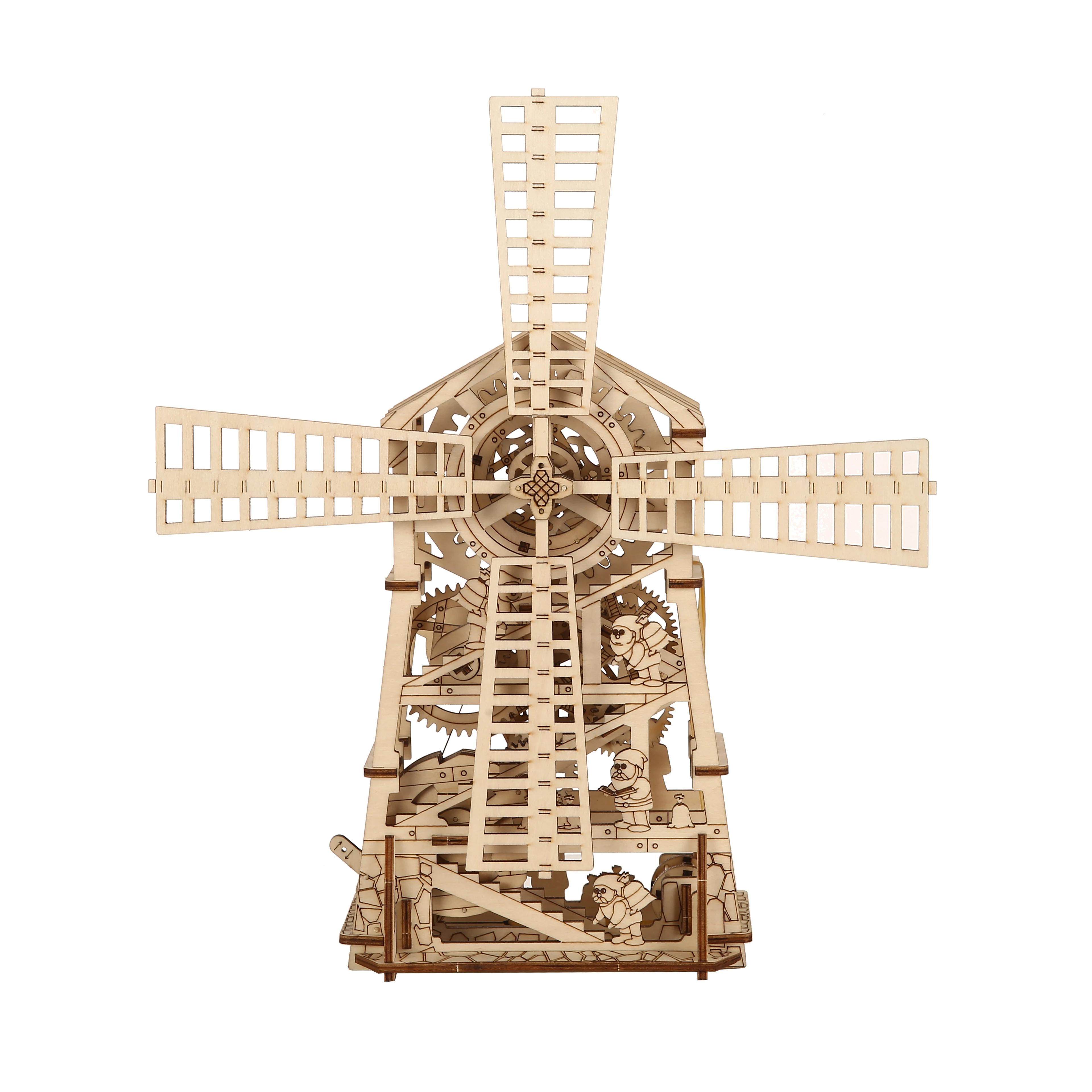 Dutch windmill Model DIY 3D Wooden Puzzle Building Block Kits Assembly Toy Birthday Gift For Kids Adult Home Decor