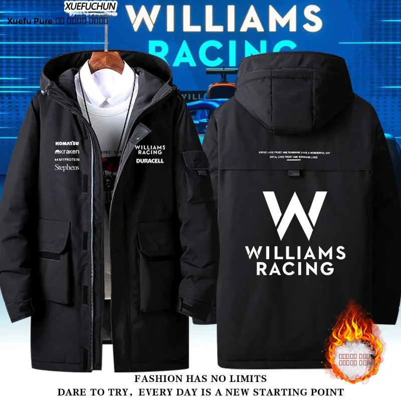 

Куртка-комбинезон Williams Racing T 2025 для автоспорта, модная верхняя одежда, теплая, из полиэфирного волокна, с капюшоном, на молнии
