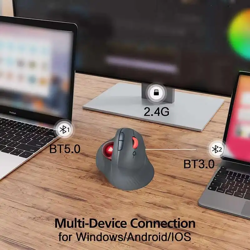 

Эргономичная беспроводная мышь с трекболом и двойным режимом Bluetooth 5.0